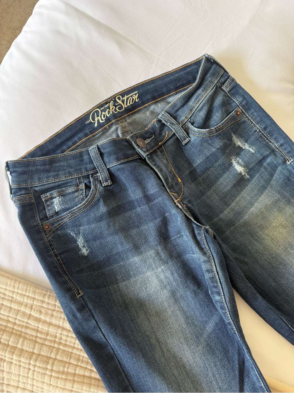 Rock Star Skinny Women's Jeans in Dark Blue Wash - 6P